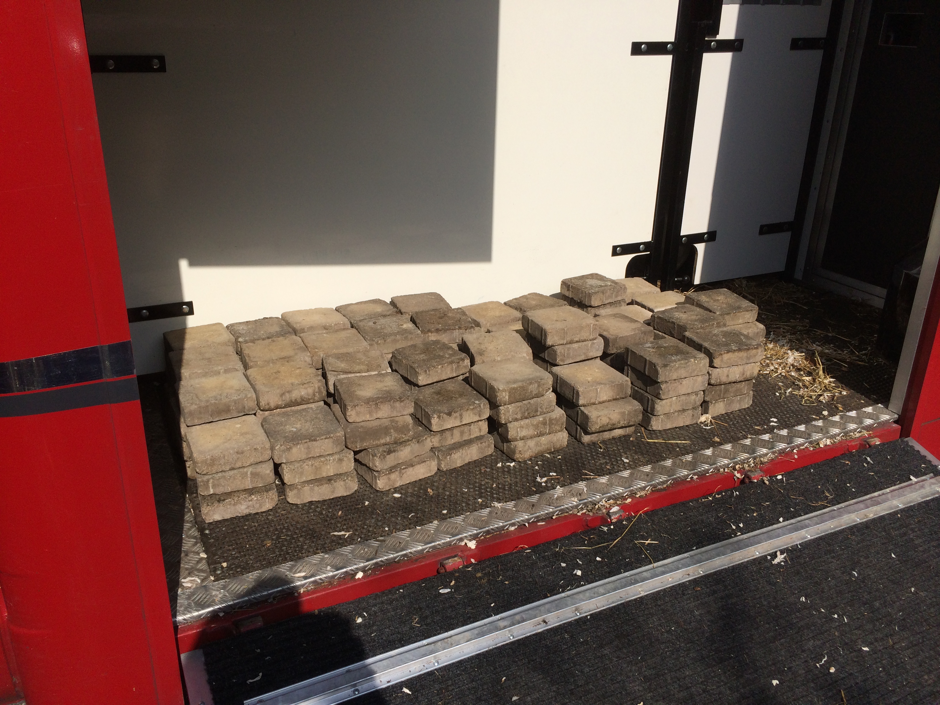 Bricks in horse lorry