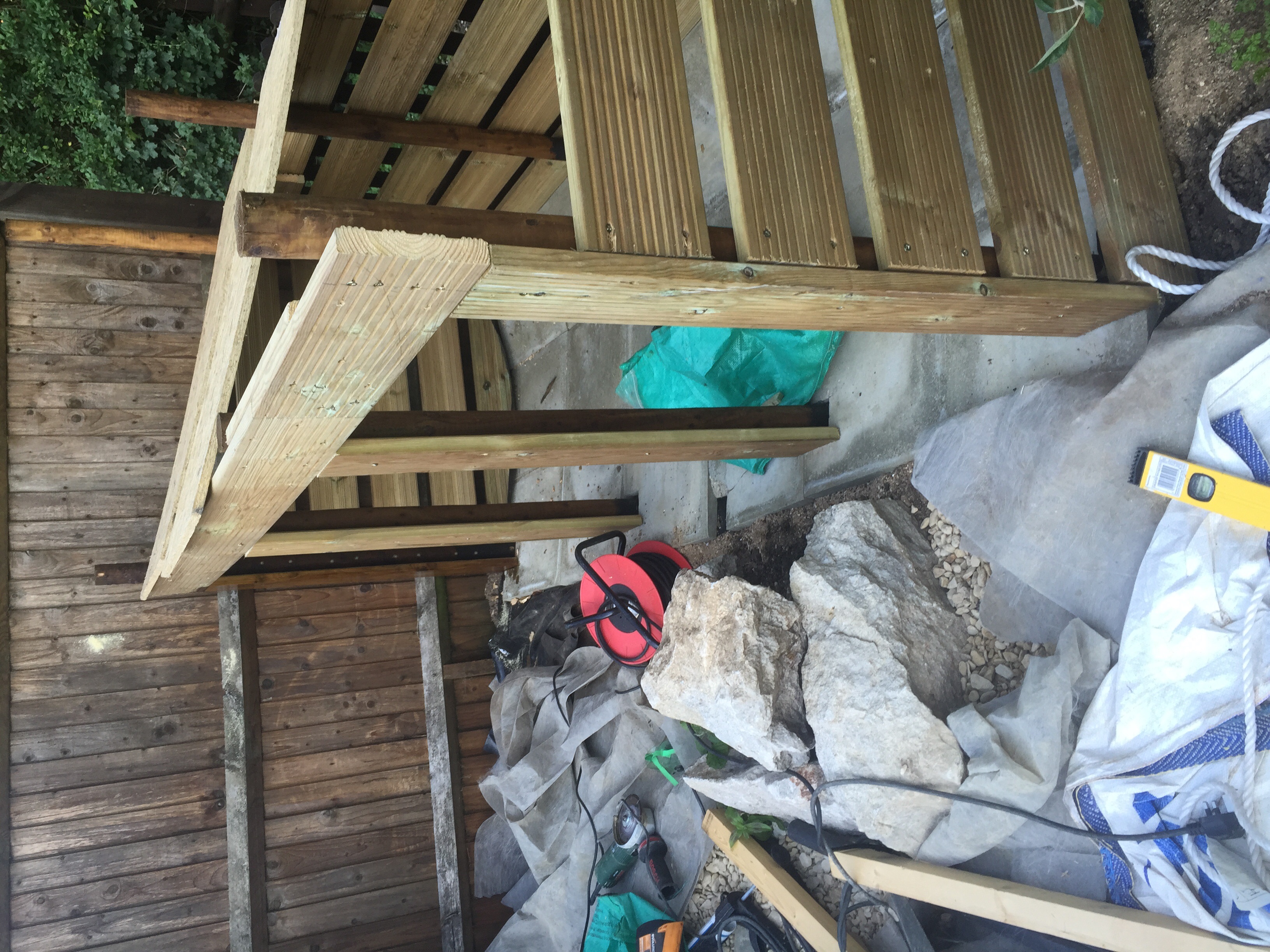 Picture of the composting bins taken from the front showing the front cladding